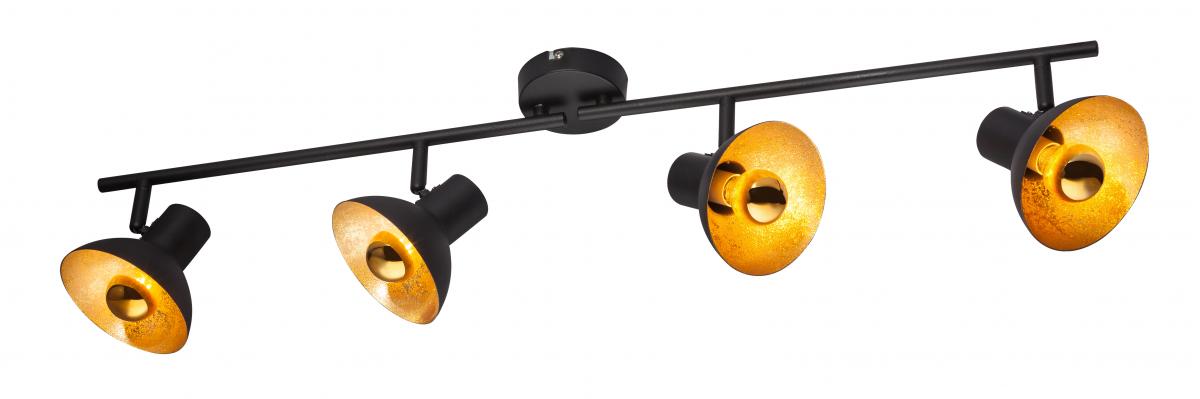 Globo Lighting - LOTTE - Strahler Metall schwarz, 4x E14 LED