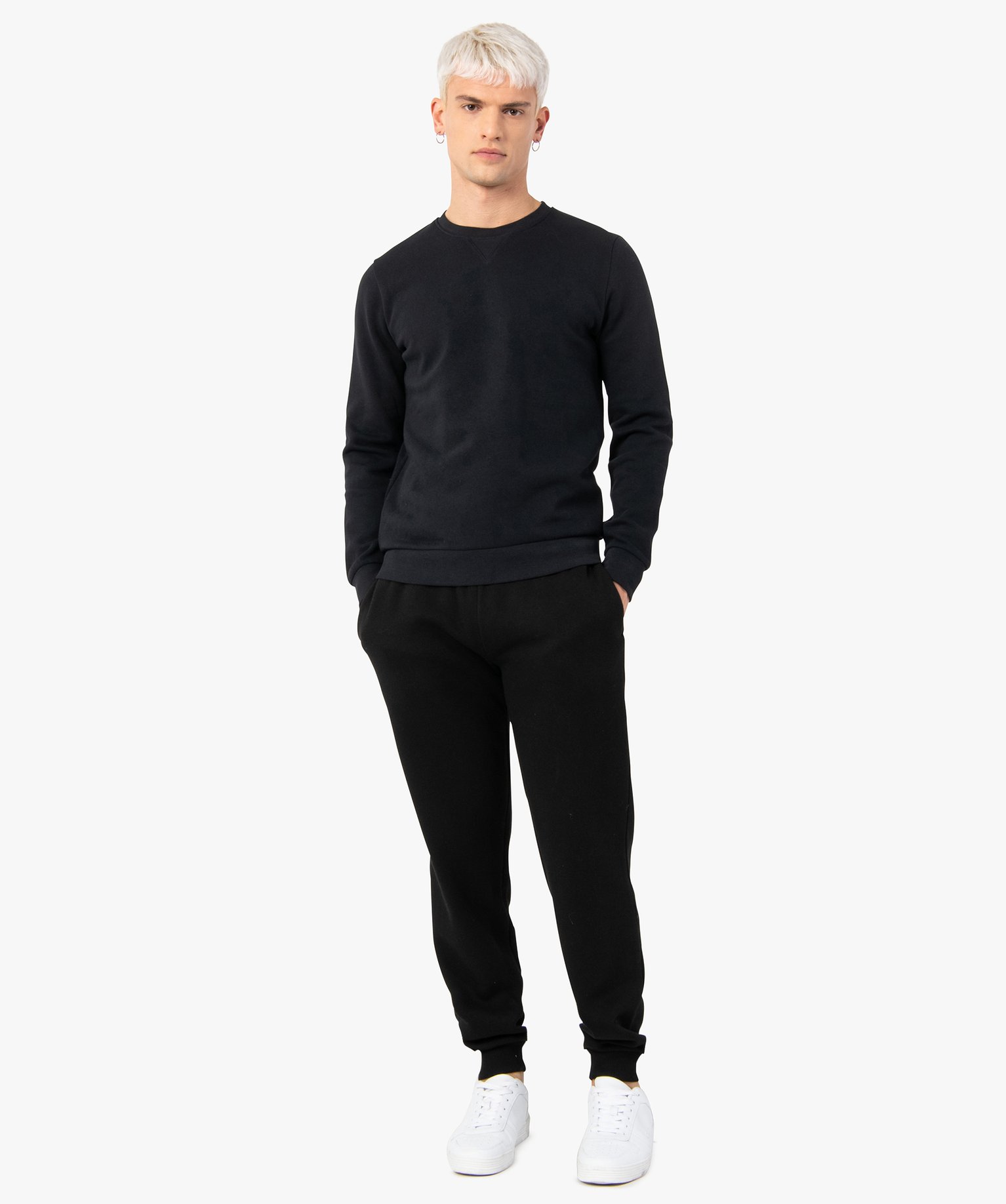 Sweat homme avec intérieur molletonné noir | GEMO