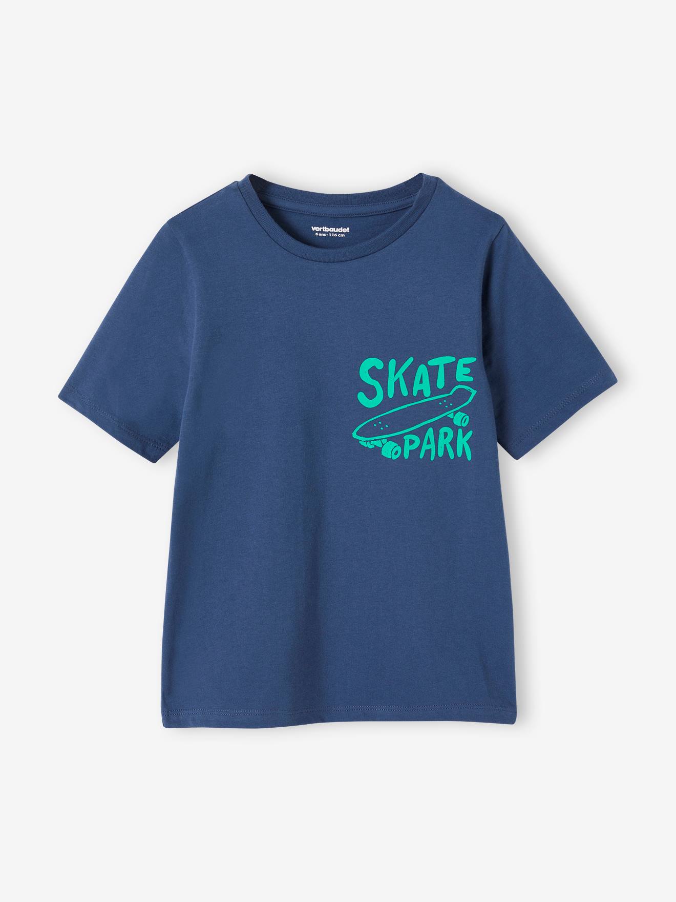 Vertbaudet Jungen Sommer-Schlafanzug mit Skater-Print Oeko-Tex - aquamarine