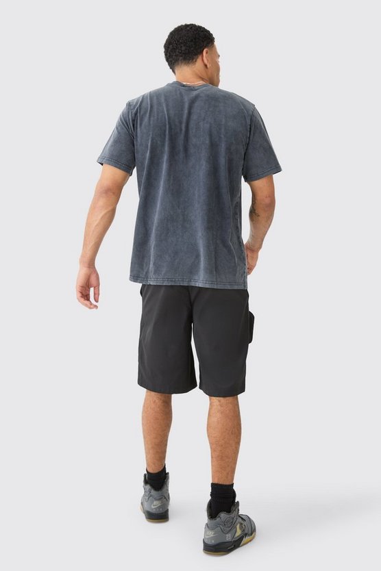 Rundhals T-Shirt mit Acid-Waschung