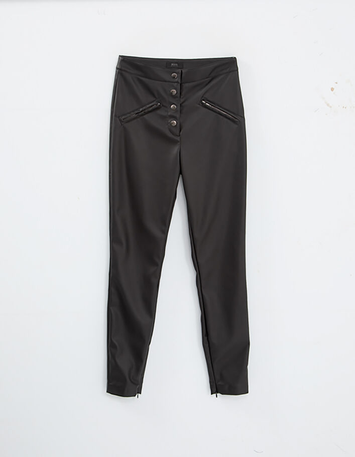 Pantalon skinny noir rock à pressions apparents Femme