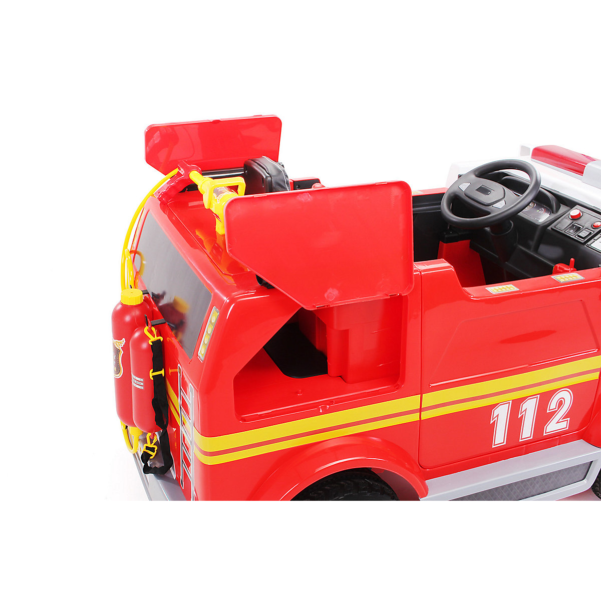 Kinder Elektroauto Feuerwehr LL911 - 2x45 Watt - Kinderauto mit Fernbedienung - Soundmodul