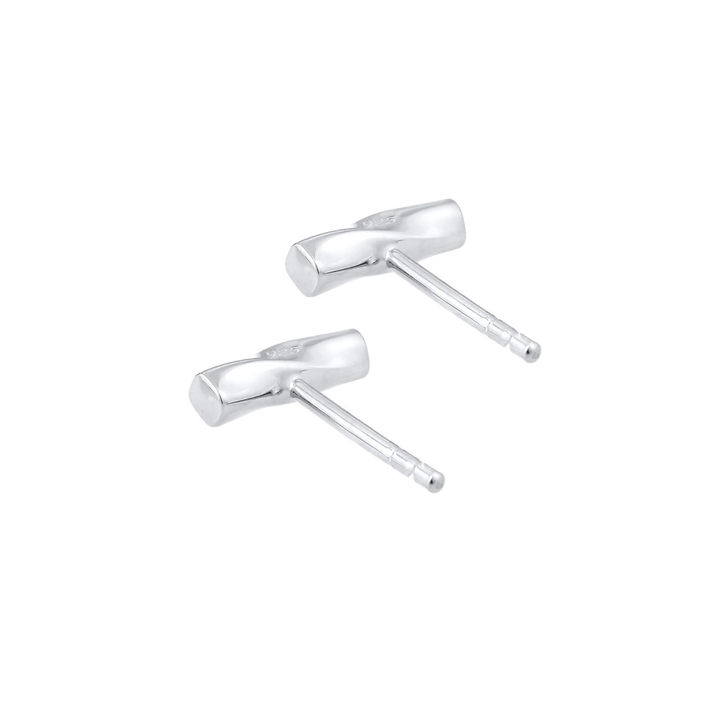 Elli Elli Boucles d'Oreilles Basic Géo Clous d'Oreille Femme - (925/1000) Argent Boucles d'oreilles