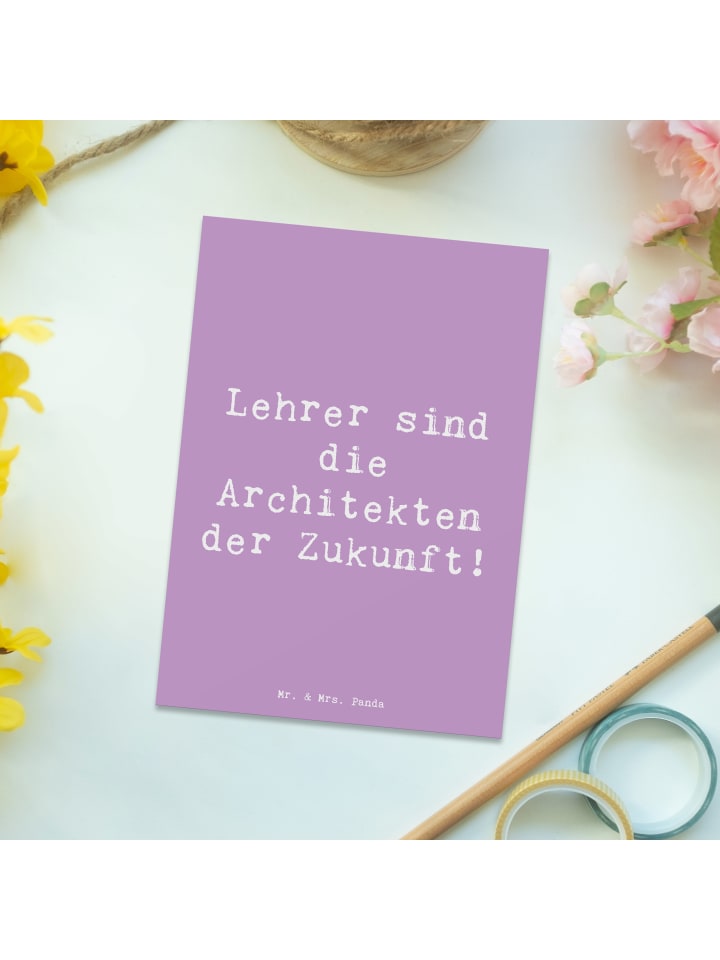 Mr. & Mrs. Panda Postkarte Spruch Lehrer Zukunftsarchitekten mit... in Lavendeltraum günstig kaufen onesize