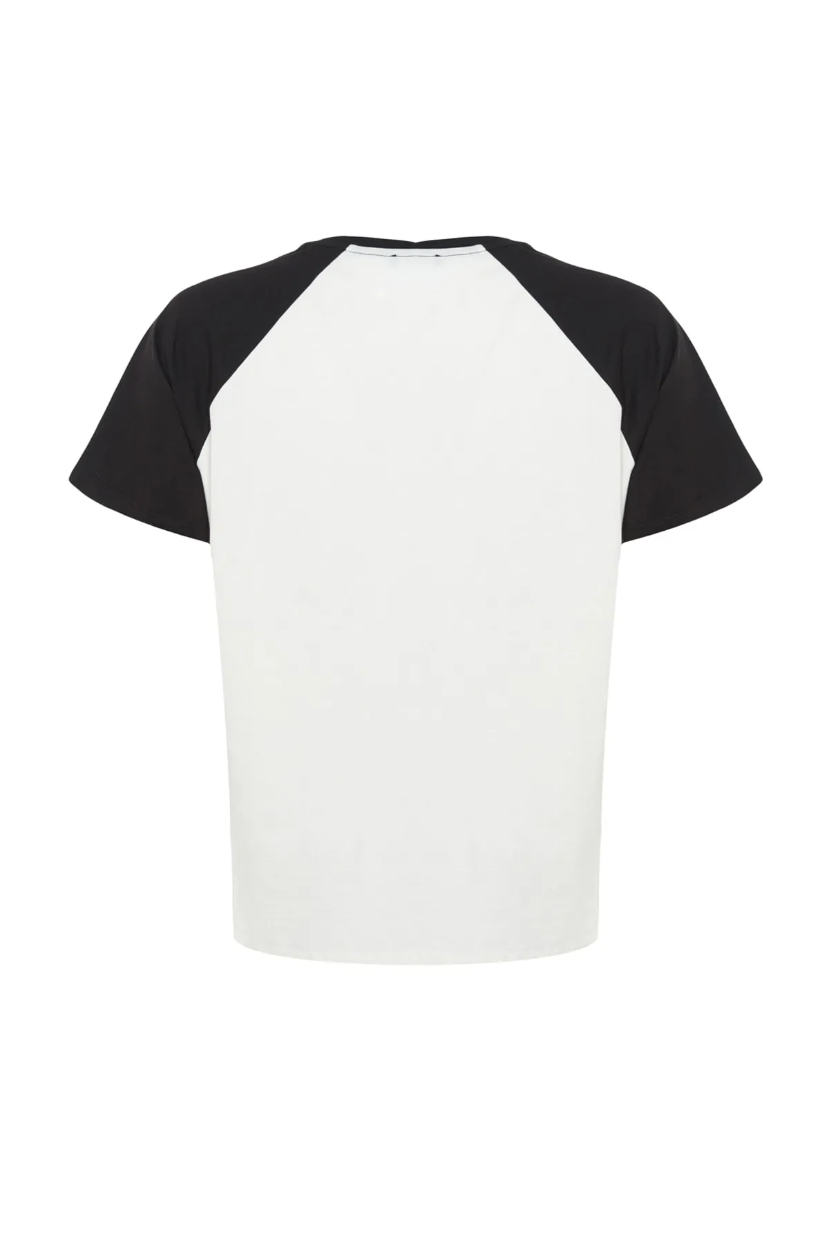 Trendyol Curve  Ecrufarbenes, bedrucktes Strick-T-Shirt TBBSS23BF00014
