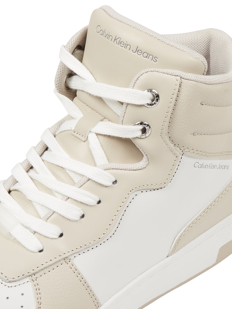 High Top Sneaker aus Leder  in offwhite