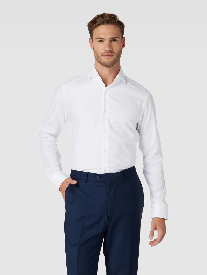 Regular Fit Business-Hemd mit Haifischkragen Modell 'Joe' in weiß