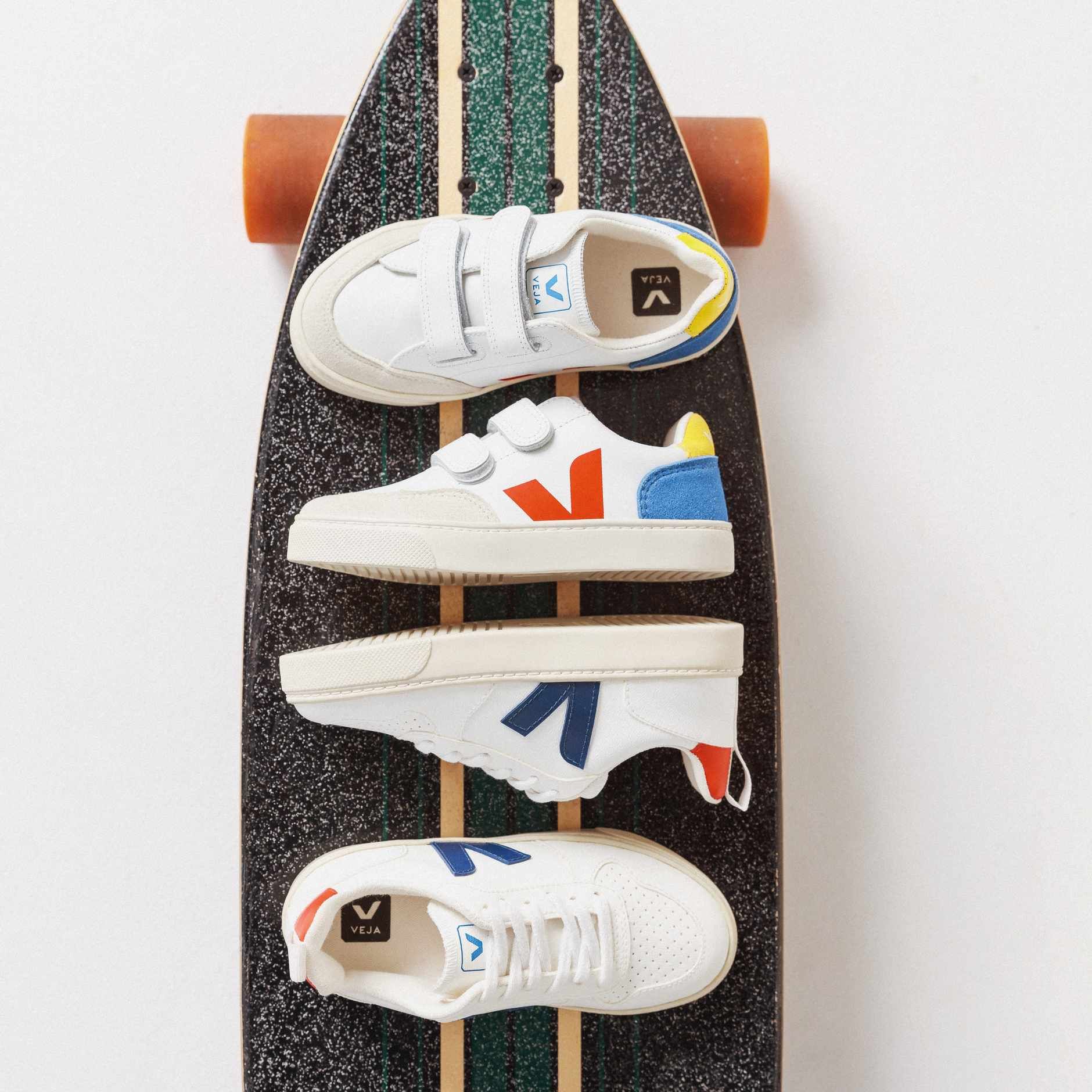 Veja  SMALL V-10 LACE - Blanc Bleu