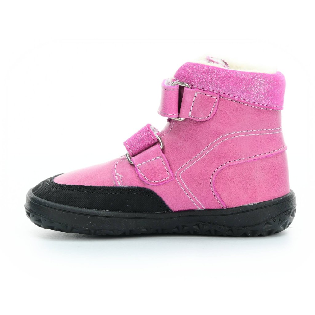 Jonap Falco Winter SLIM rosa mit Wolle gefütterte Barfuß-Stiefeletten