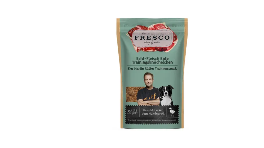 FRESCO Martin Rütter Hundesnack Echt-Fleisch Ente Trainingsknöchelchen 150 g