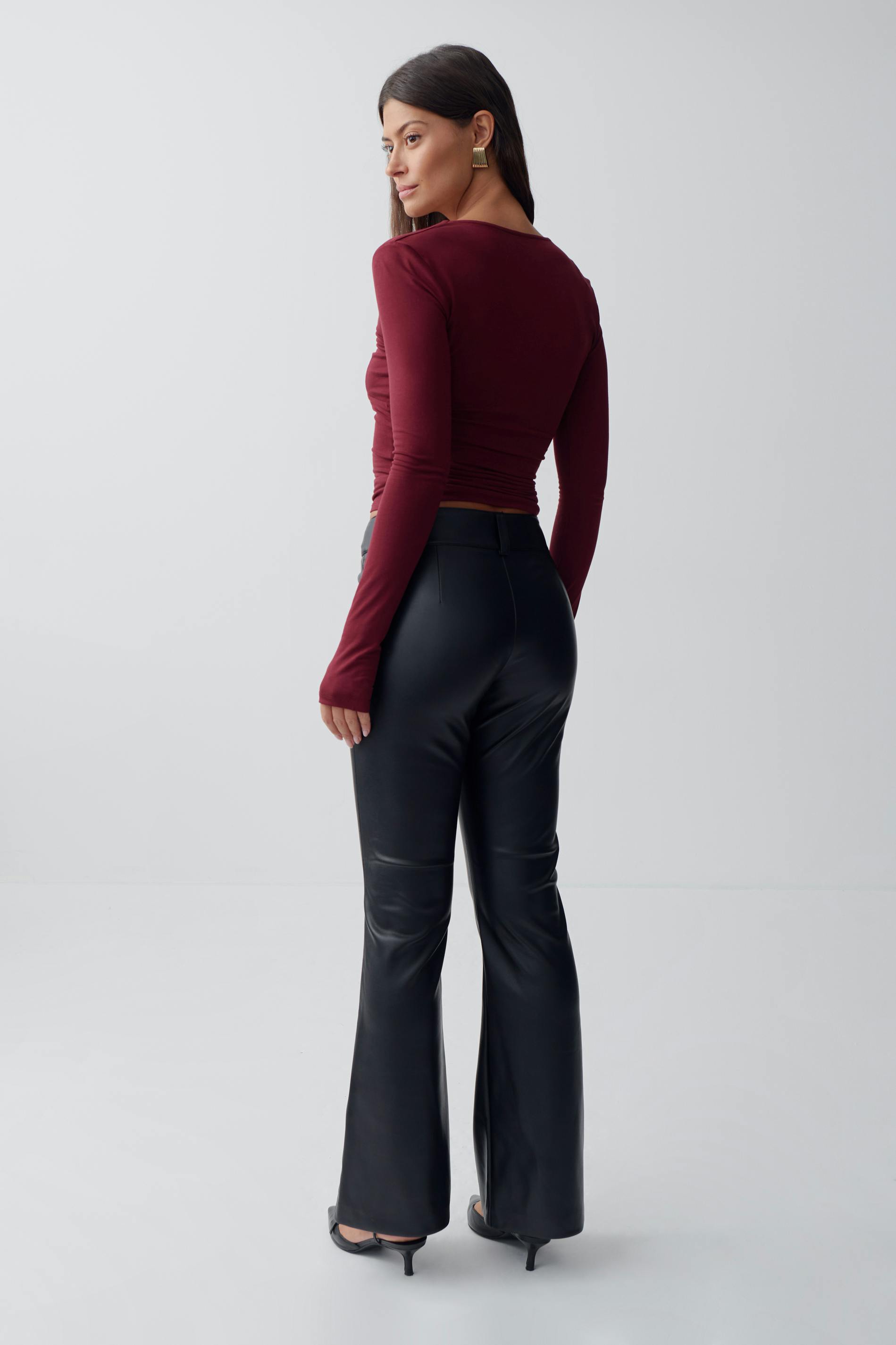 Pu bootcut trousers