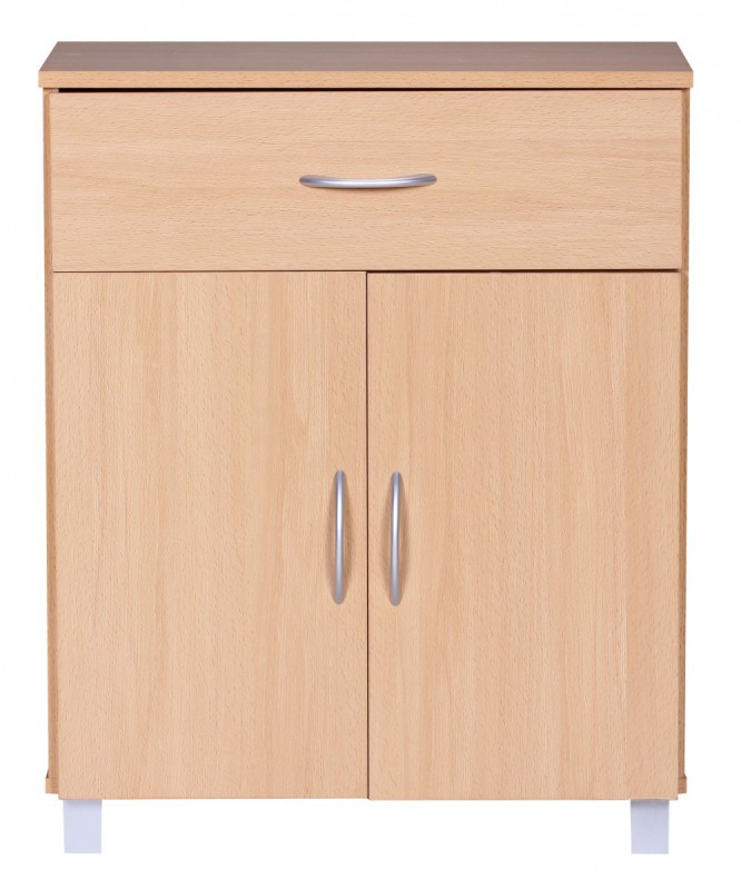 Wohnling Sideboard Buche 60 x 75 cm mit 2 Türen & 1 Schublade