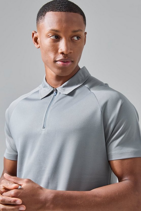 Man Active Golf Poloshirt mit Reißverschluss