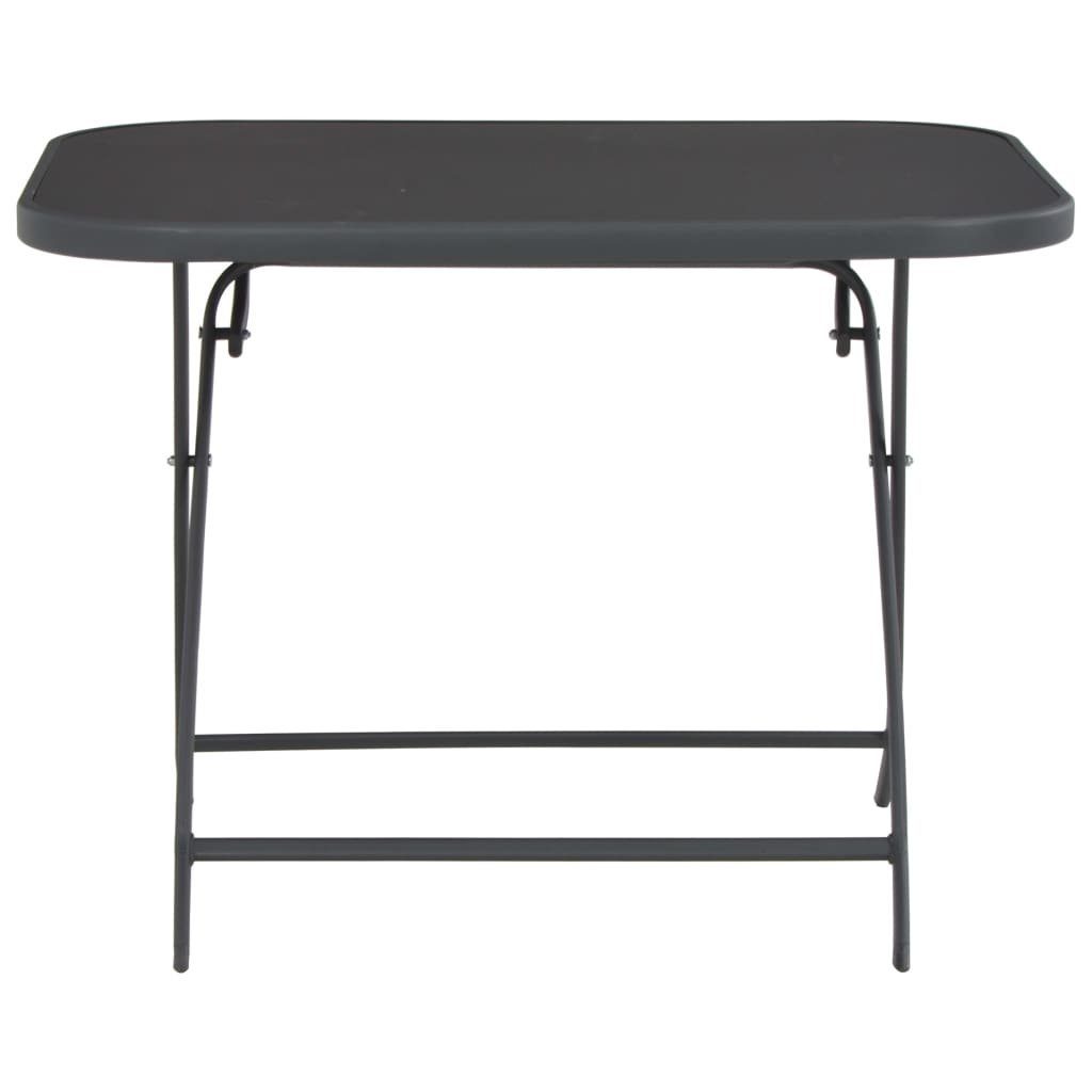 vidaXL Gartentisch Klappbarer Gartentisch Grau 100 x 75 x 72 cm Glas und Stahl