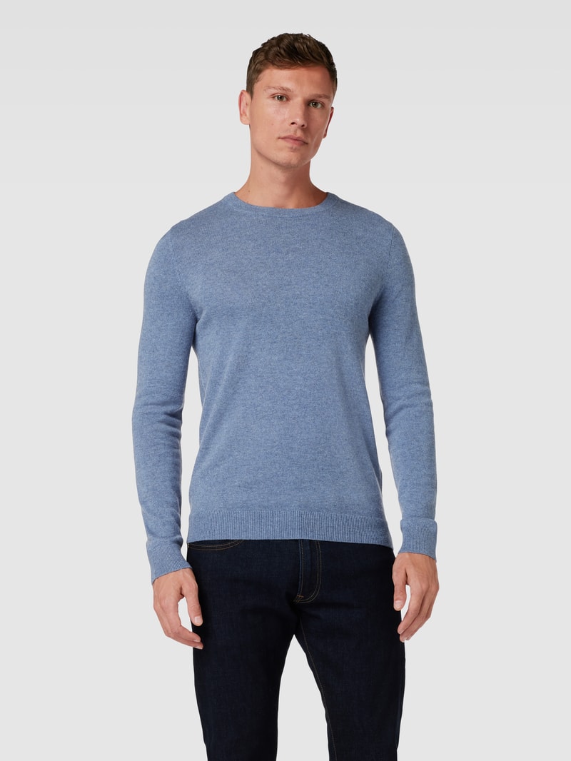 Strickpullover in melierter Optik in rauchblau meliert