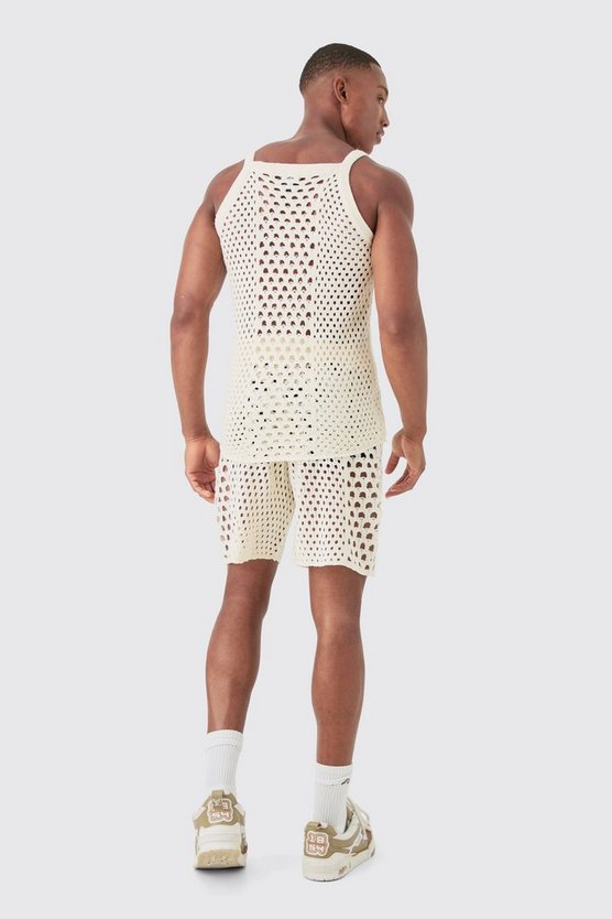 Muscle-Fit Strick-Tanktop mit Shorts