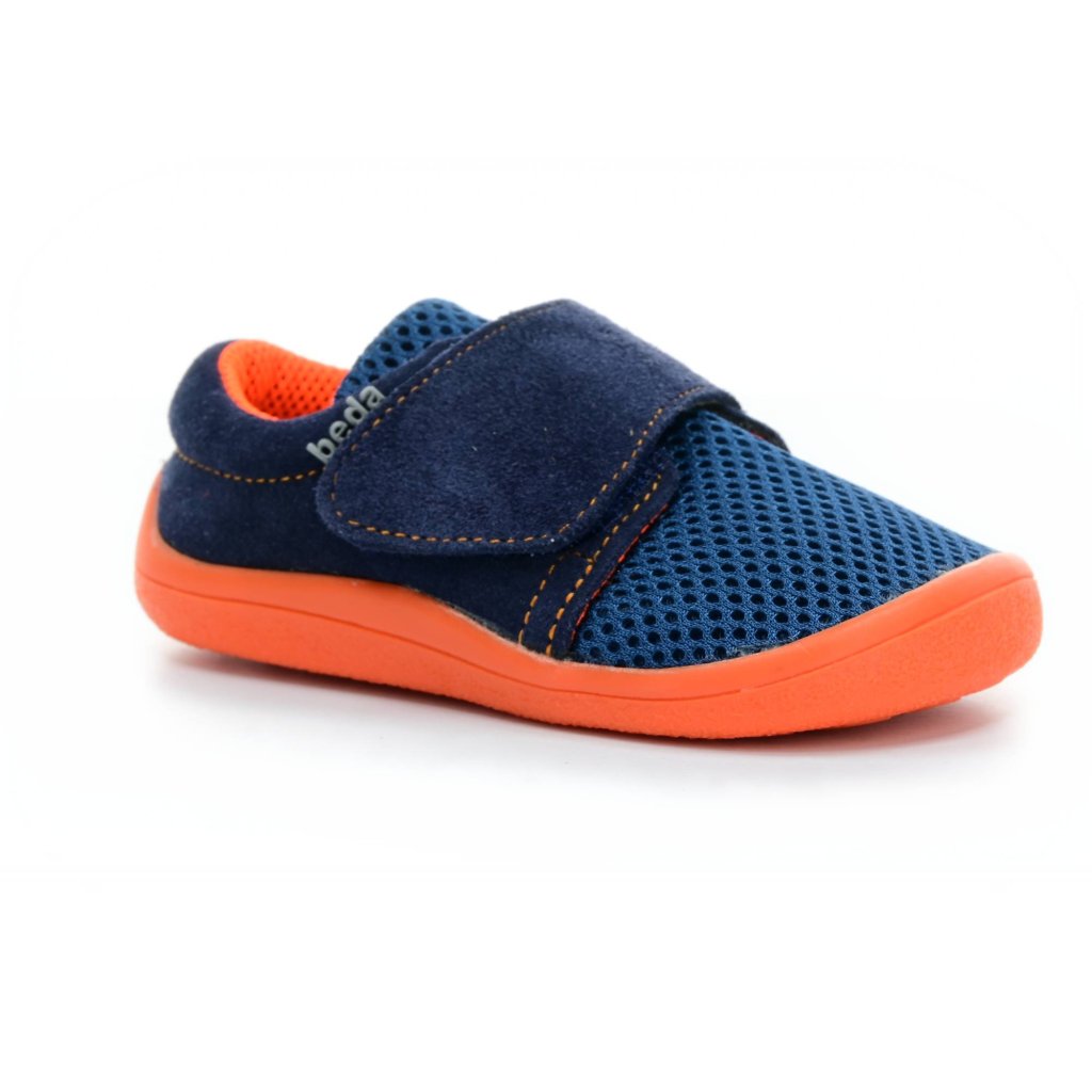Beda Blue Mandarine Barfußsneakers (BF 0001/SK/1W Mesh mit Leder)