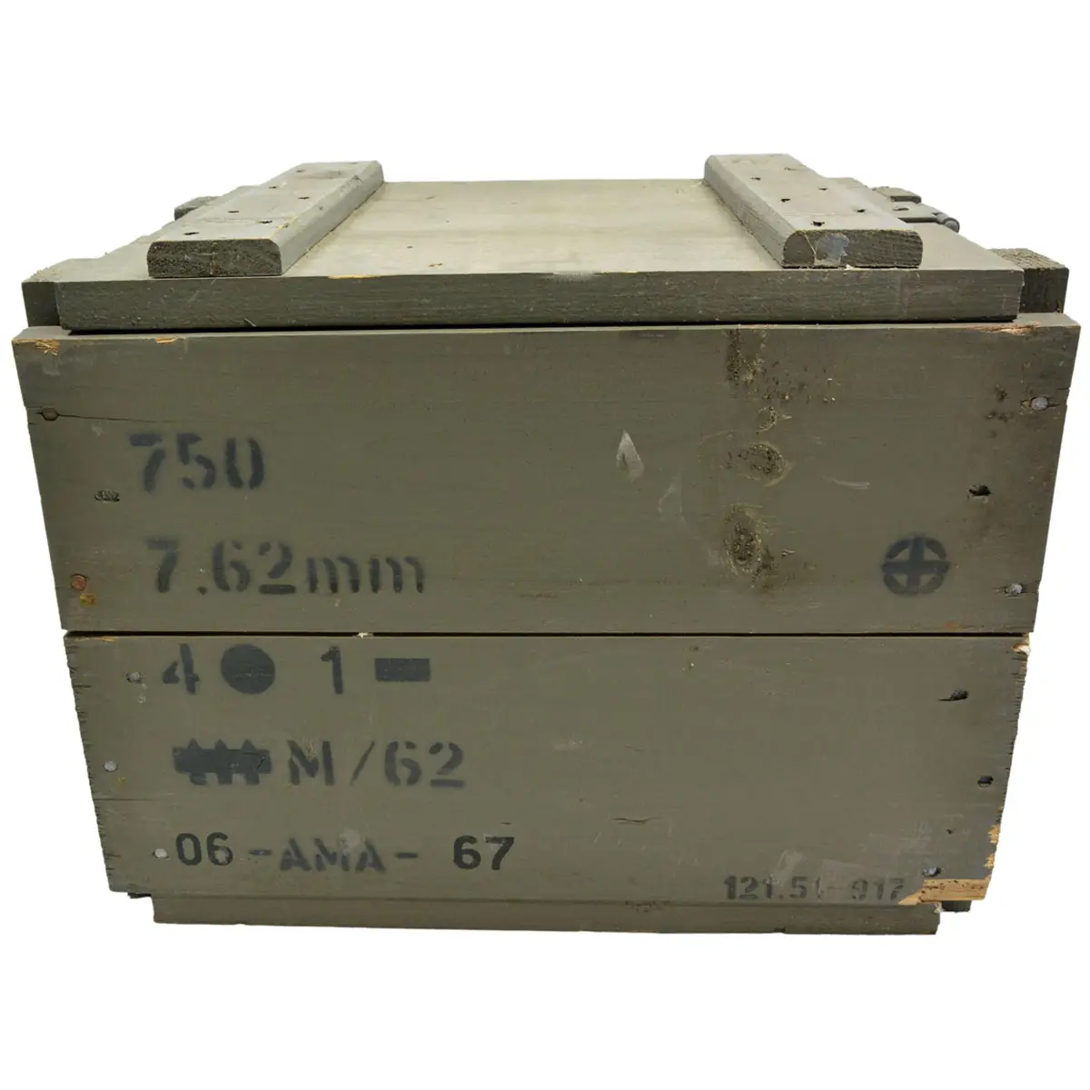Dänische Holzkiste M62 grau gebraucht