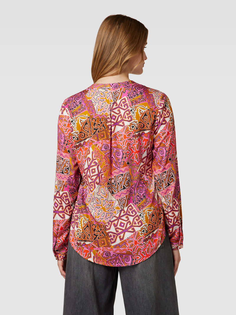 Blusenshirt mit Allover-Muster in pink