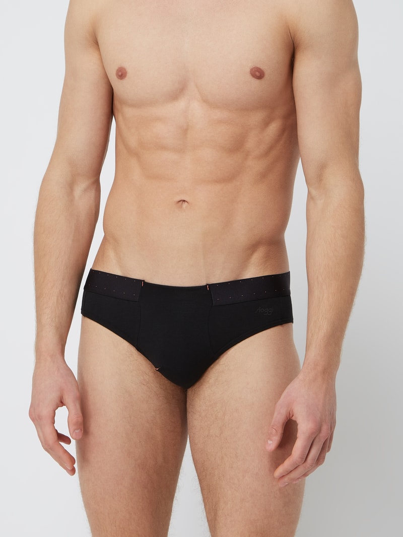 Slip mit Stretch-Anteil im 2er-Pack Modell 'The Superhero' in schwarz