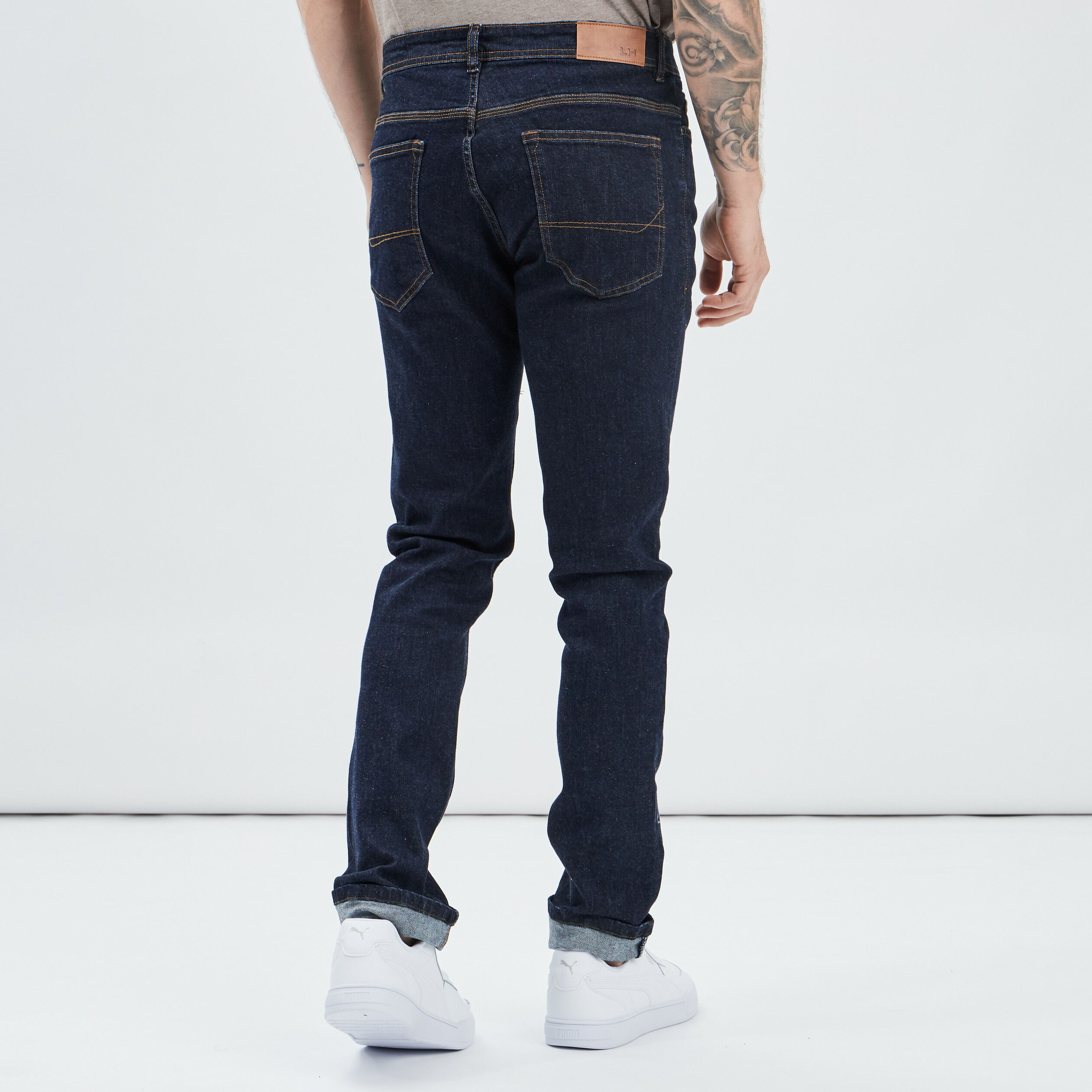 Jeans slim taille standard denim brut homme | La Halle