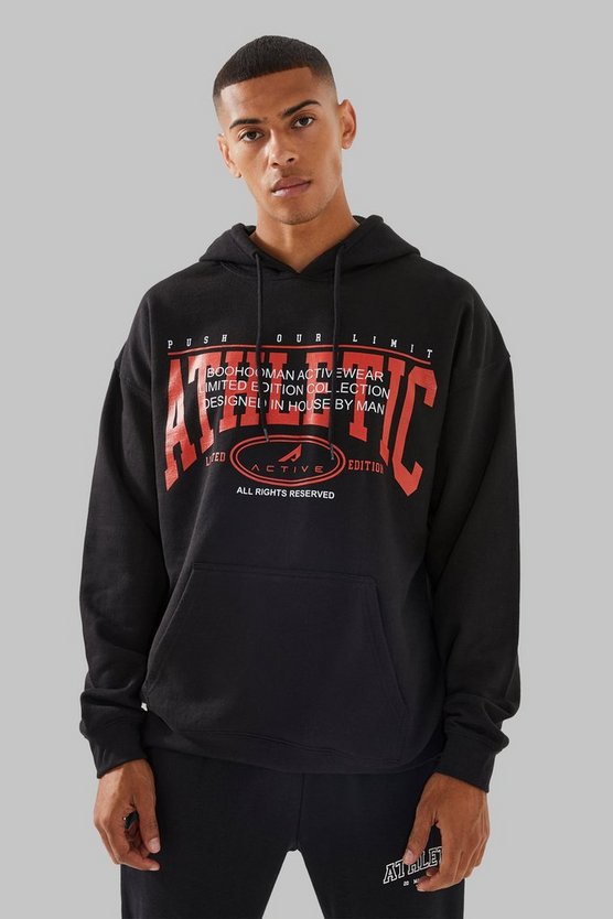 Oversize Hoodie mit Man Active Athletic Print