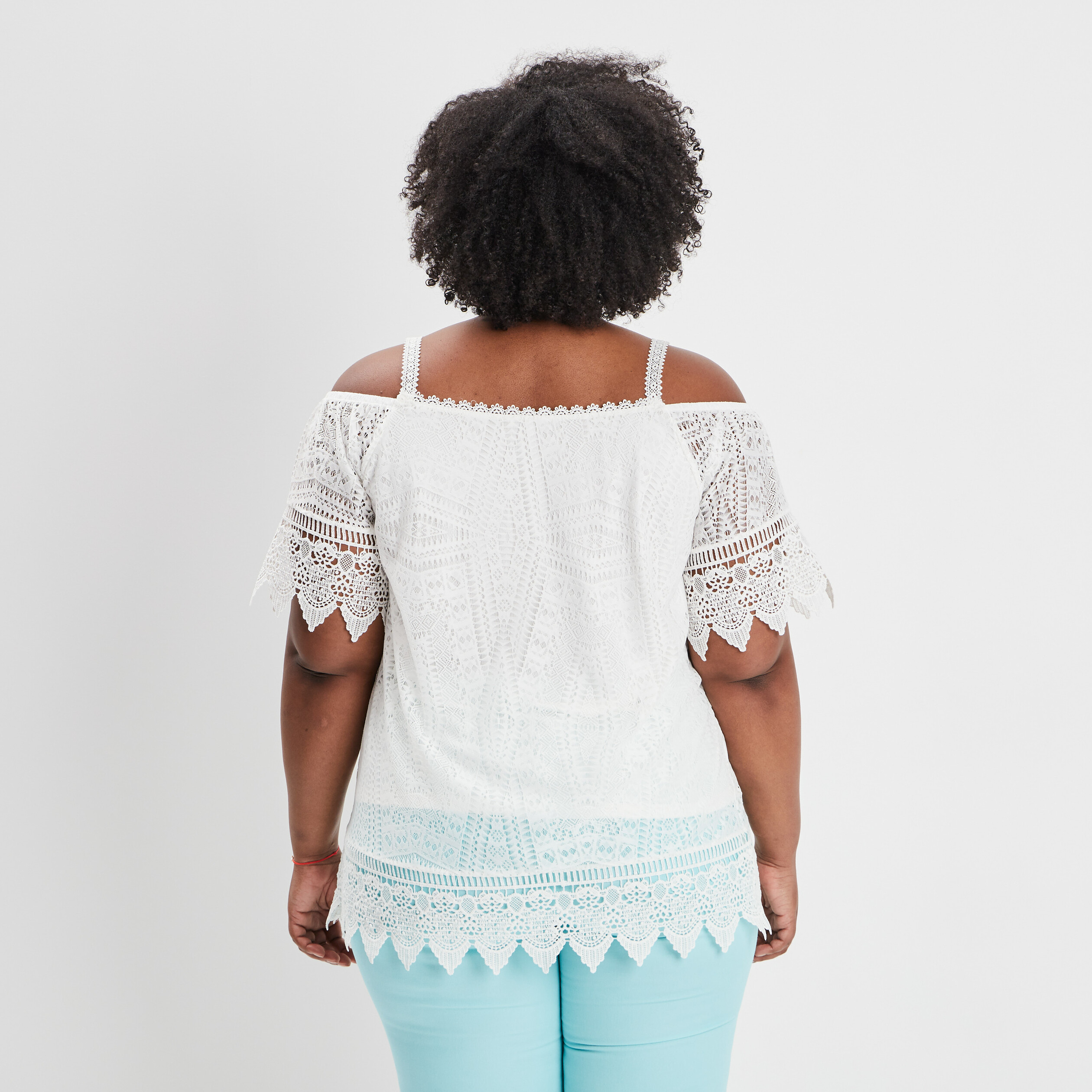 T-shirt manches courtes ivoire femme grande taille | La Halle