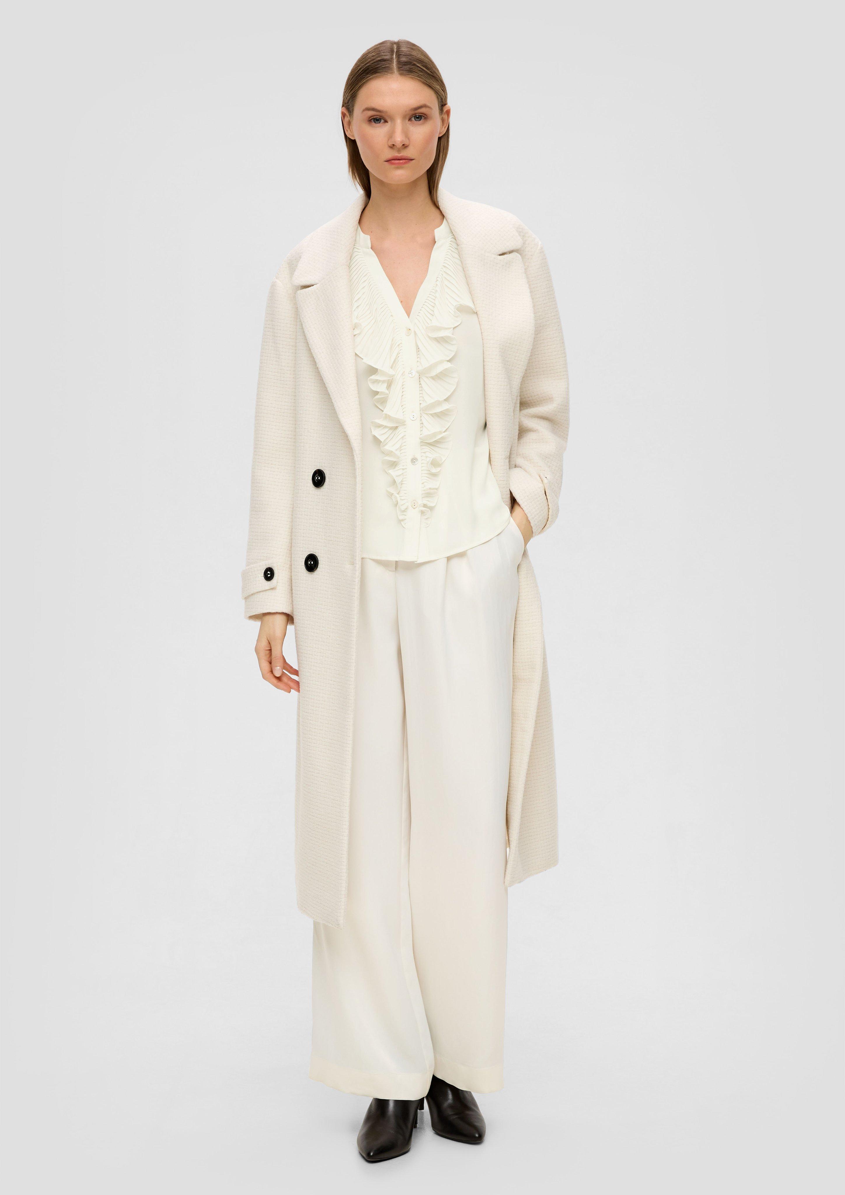 Crêpe-Bluse mit plissierten Volants  2139580-0700