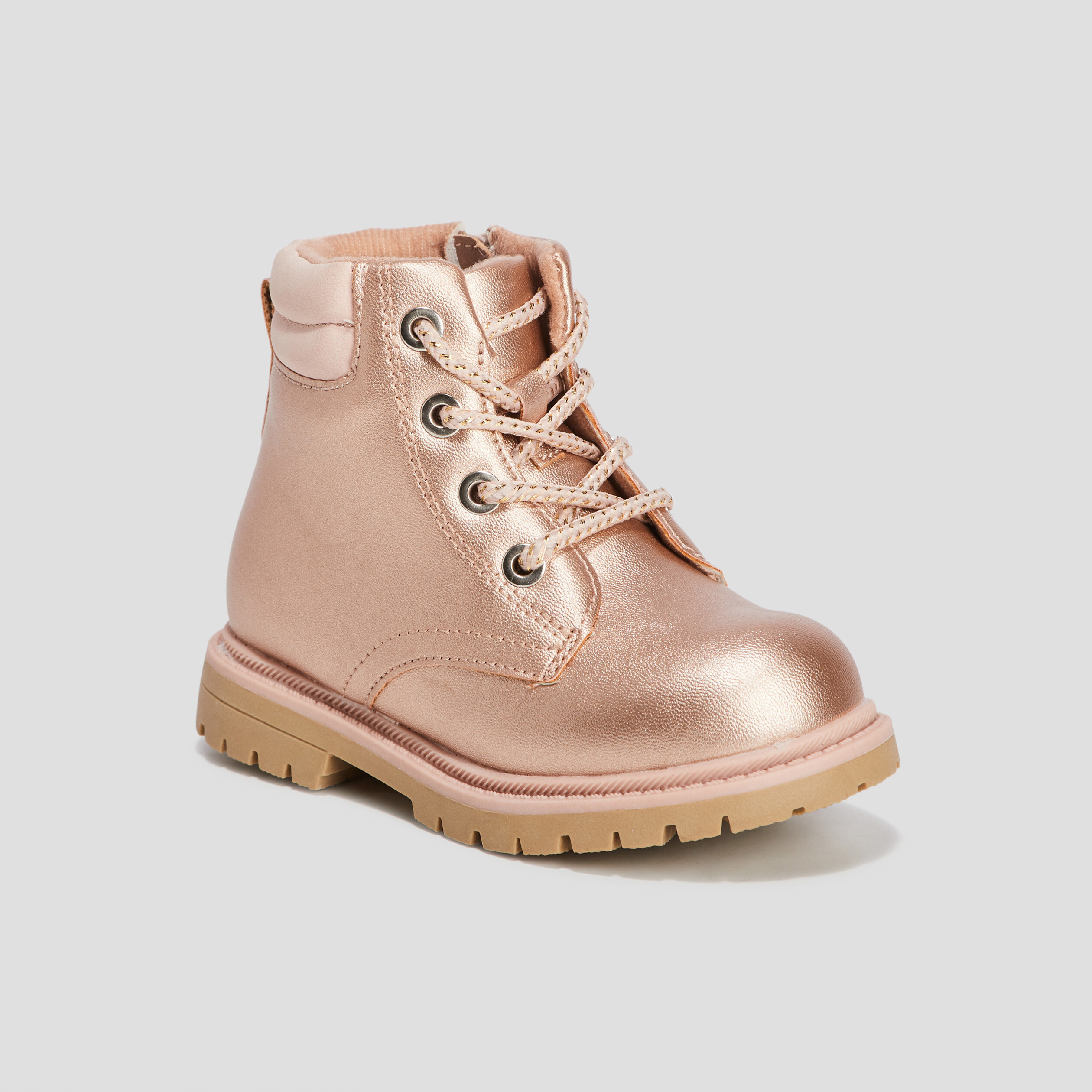 Bottines métallisées rose champagne fille | La Halle
