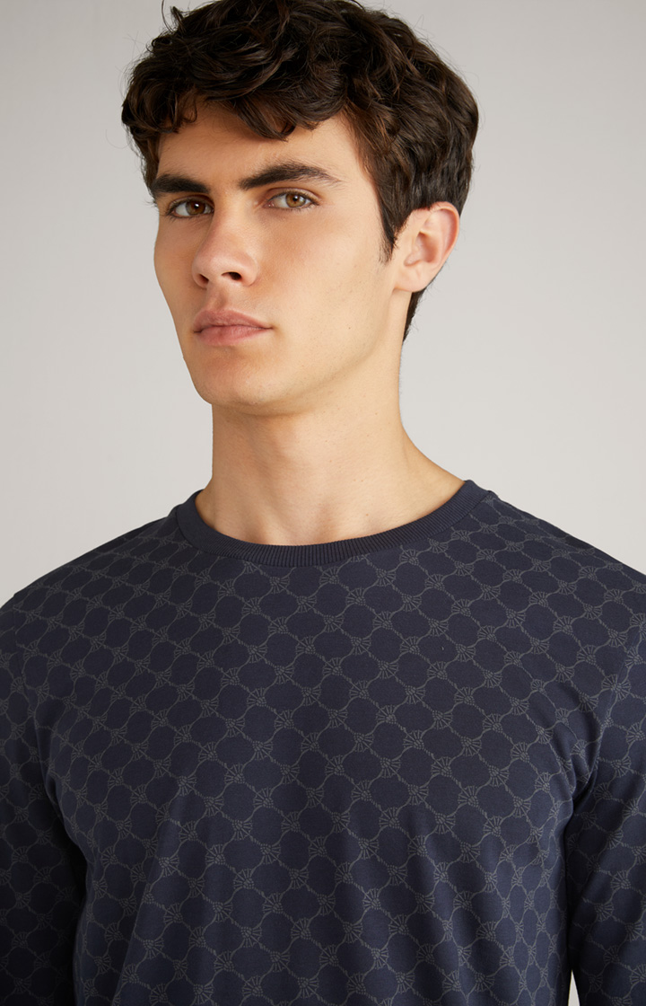 Cornflower Loungewear Longsleeve in Navy gemustert
