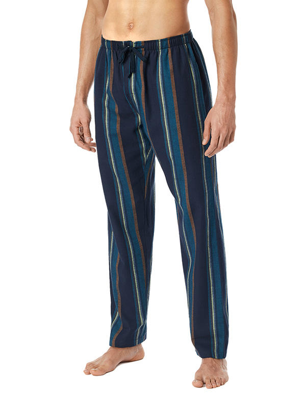 Schiesser, Pyjamahose , Bio Baumwoll-Flanell, multicolor gestreift