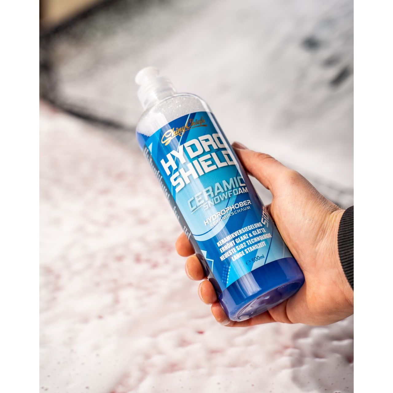 ShinyChiefs HYDRO SHIELD - CERAMIC SNOWFOAM Si02 Auto-Versiegelung mit Hochglanz-Effekt 500ml