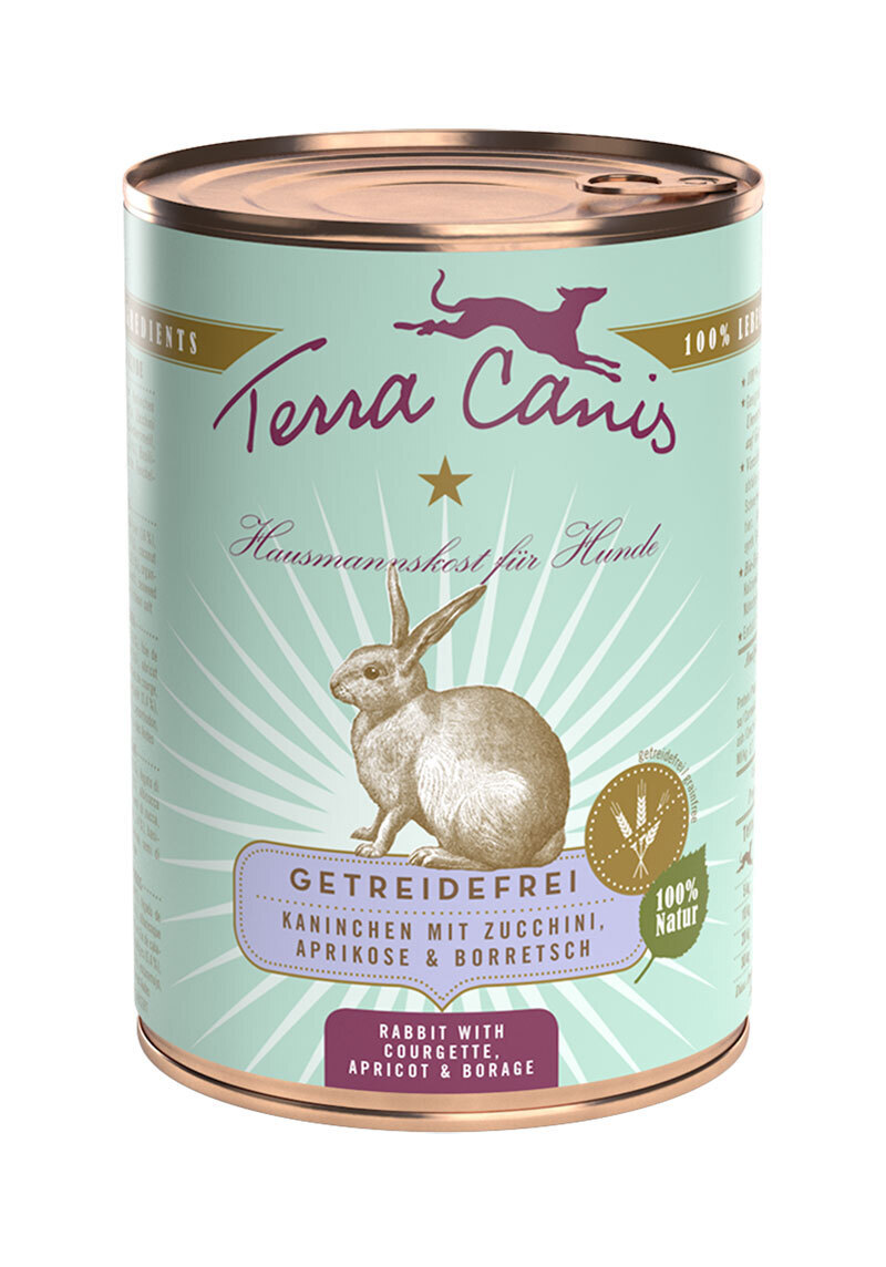 Terra Canis Hundenassfutter Terra Canis Getreidefrei Adult 6x400g Kaninchen mit Zucchini, Aprikose & Borretsch