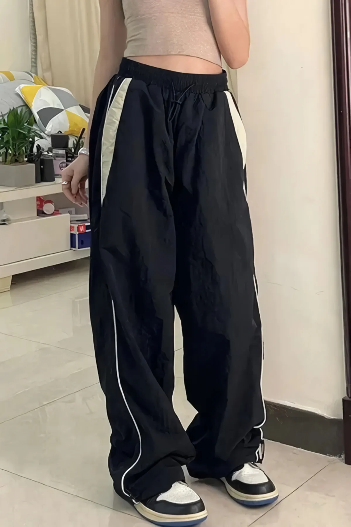 EFBUTİK  Schwarze Y2k Vintage Streetwear Baggy Jogginghose