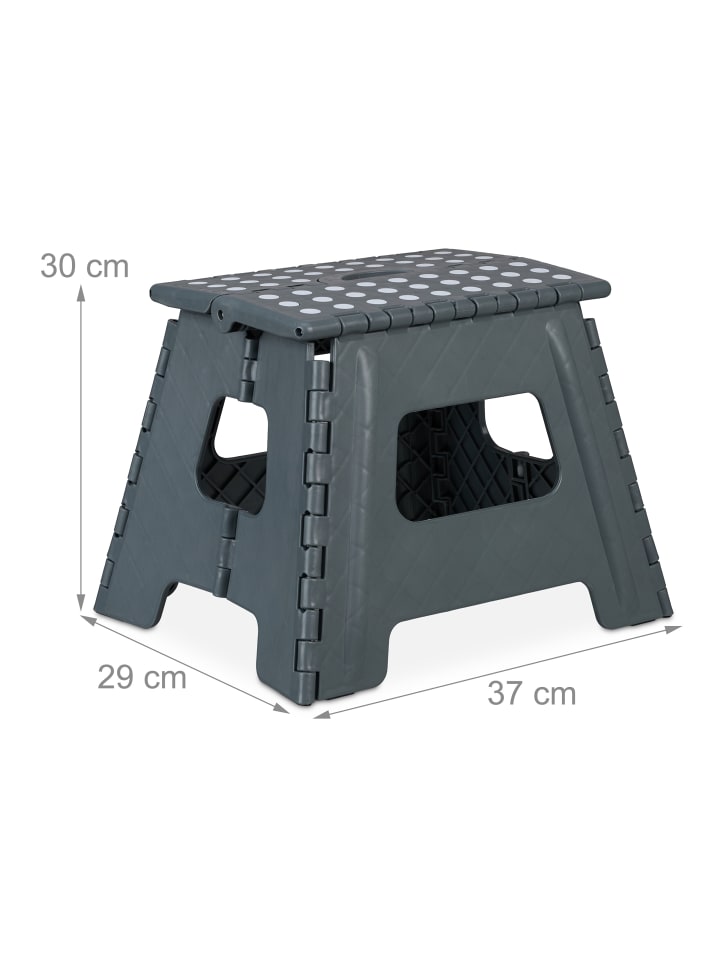 relaxdays Klapphocker in Dunkelgrau - (B)37 x (H)30 cm x (T)29 cm günstig kaufen onesize