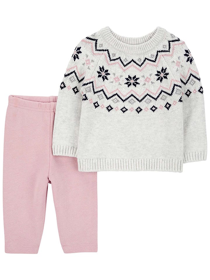 carter's 2tlg. Outfit in Rosa/ Grau günstig kaufen