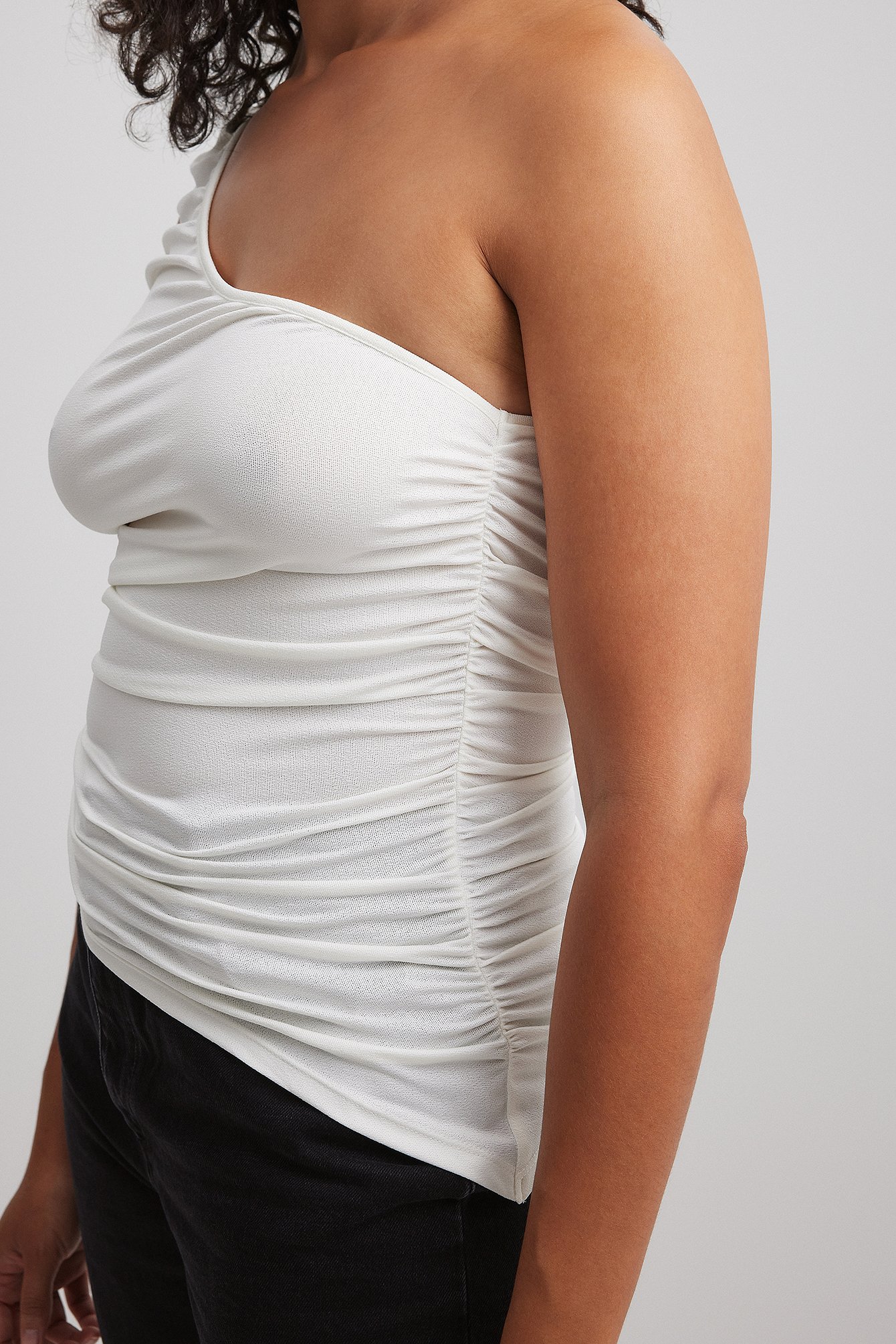 Jersey-Oberteil mit asymmetrischer Seite
