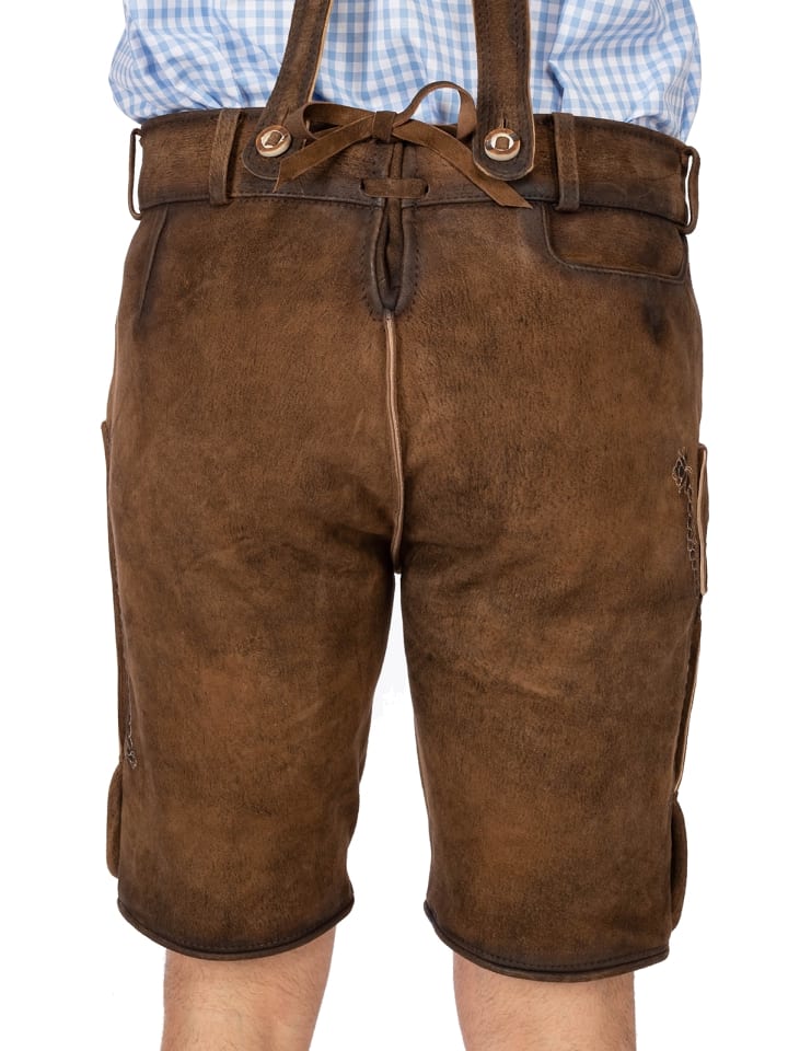 Gwandler Lederhose LUDWIG-gespeckt in hellbraun günstig kaufen