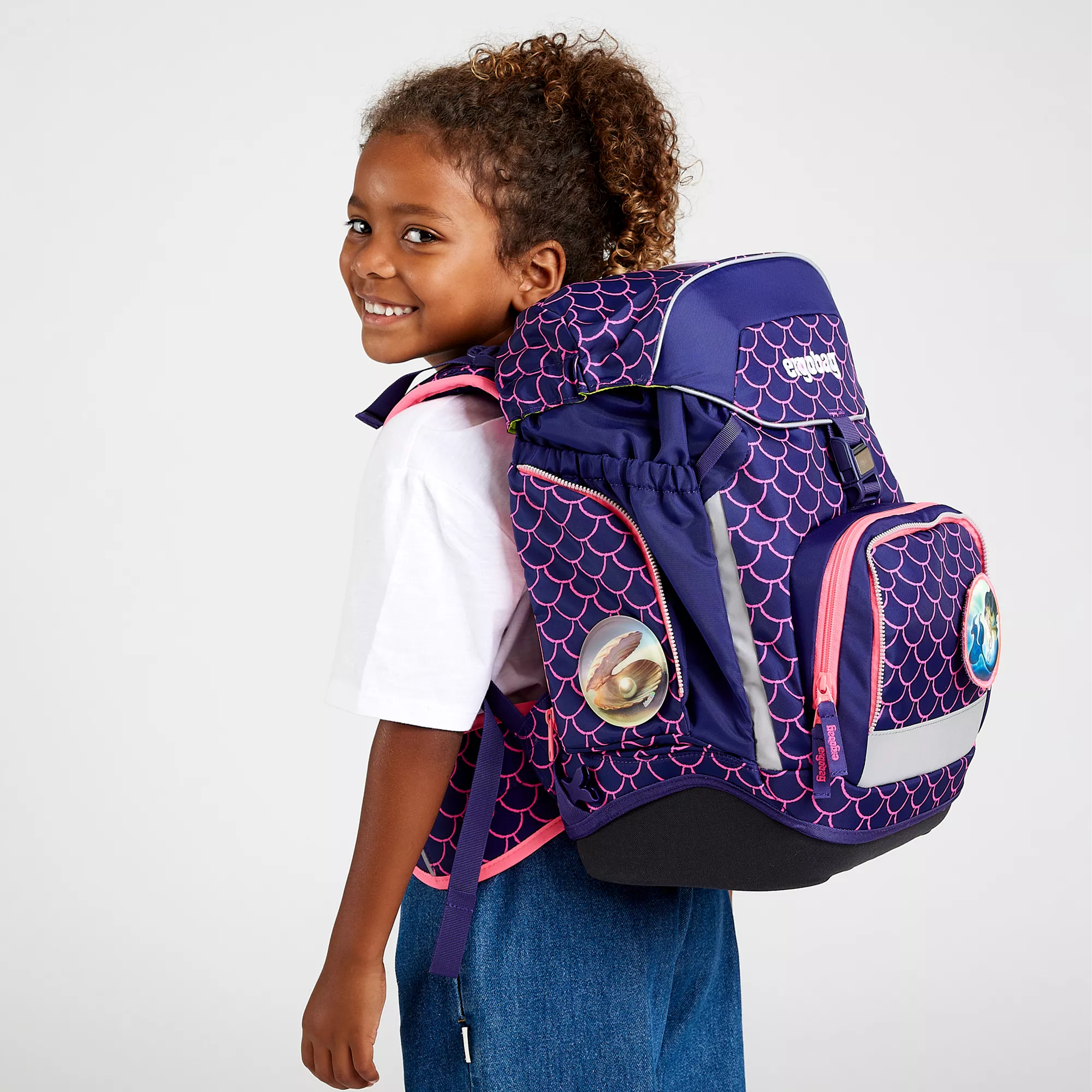 ergobag Schulrucksack-Set Perlentauchbär