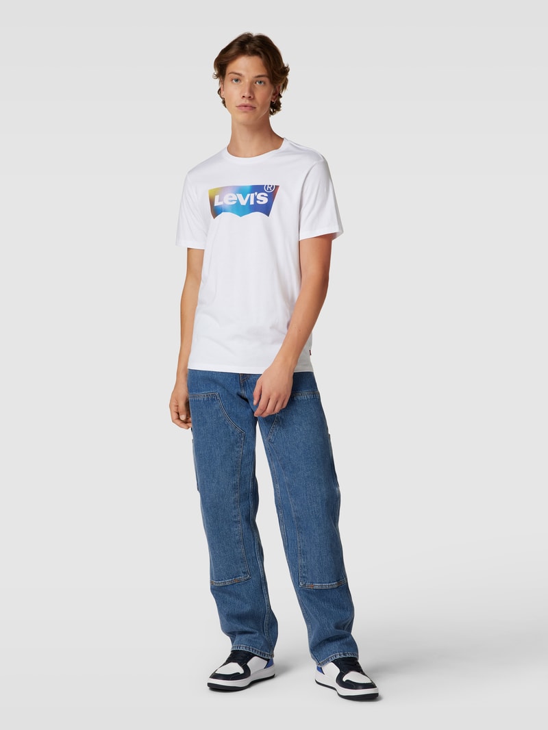T-Shirt mit Logo-Print in weiß