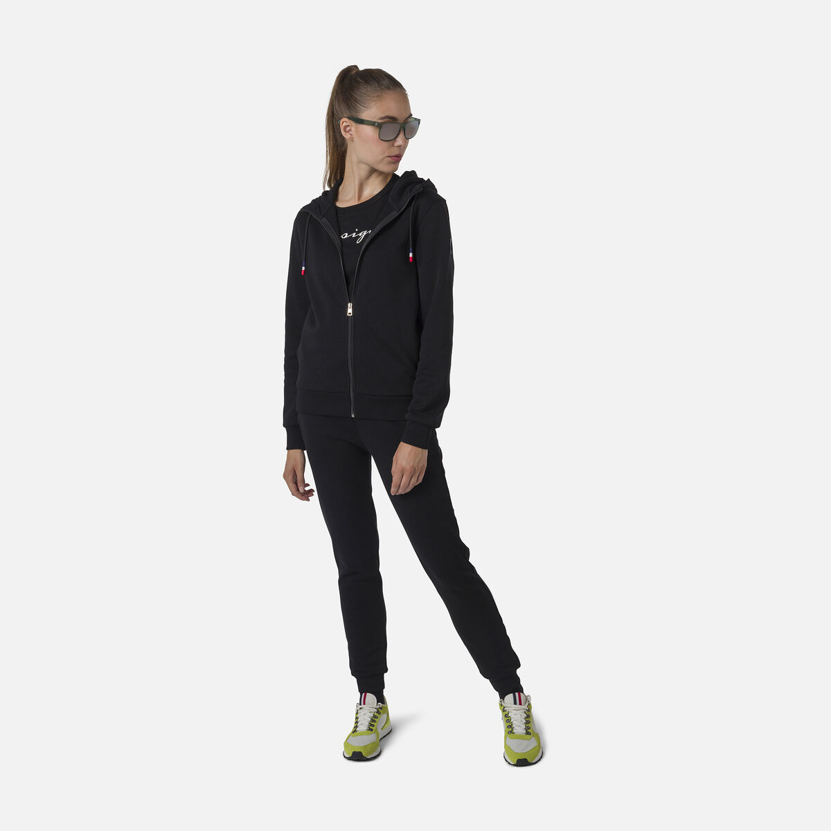Logo Damensweatshirt mit Kapuze und durchgehendem Reißverschluss