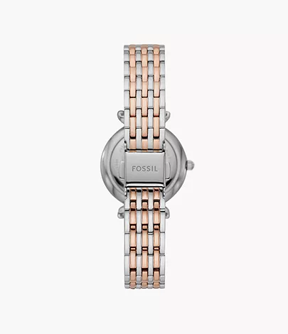 Fossil Damenuhr Carlie Mini Edelstahl Zweifarbig