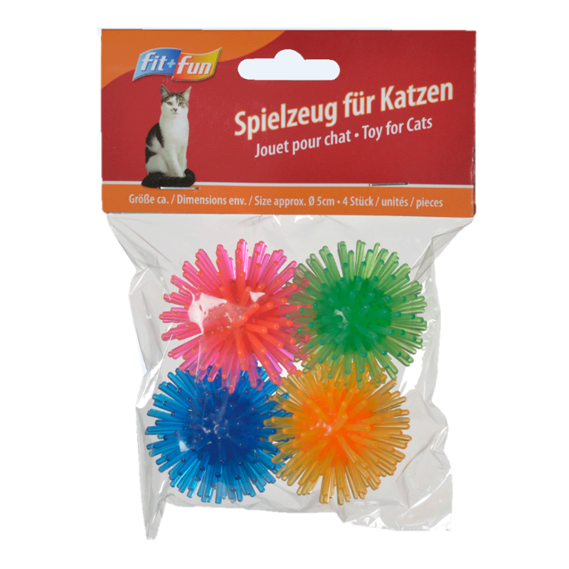 FIT+FUN Spielmäuse & Bälle FIT+FUN Spielzeug Igelbälle 4er-Pack