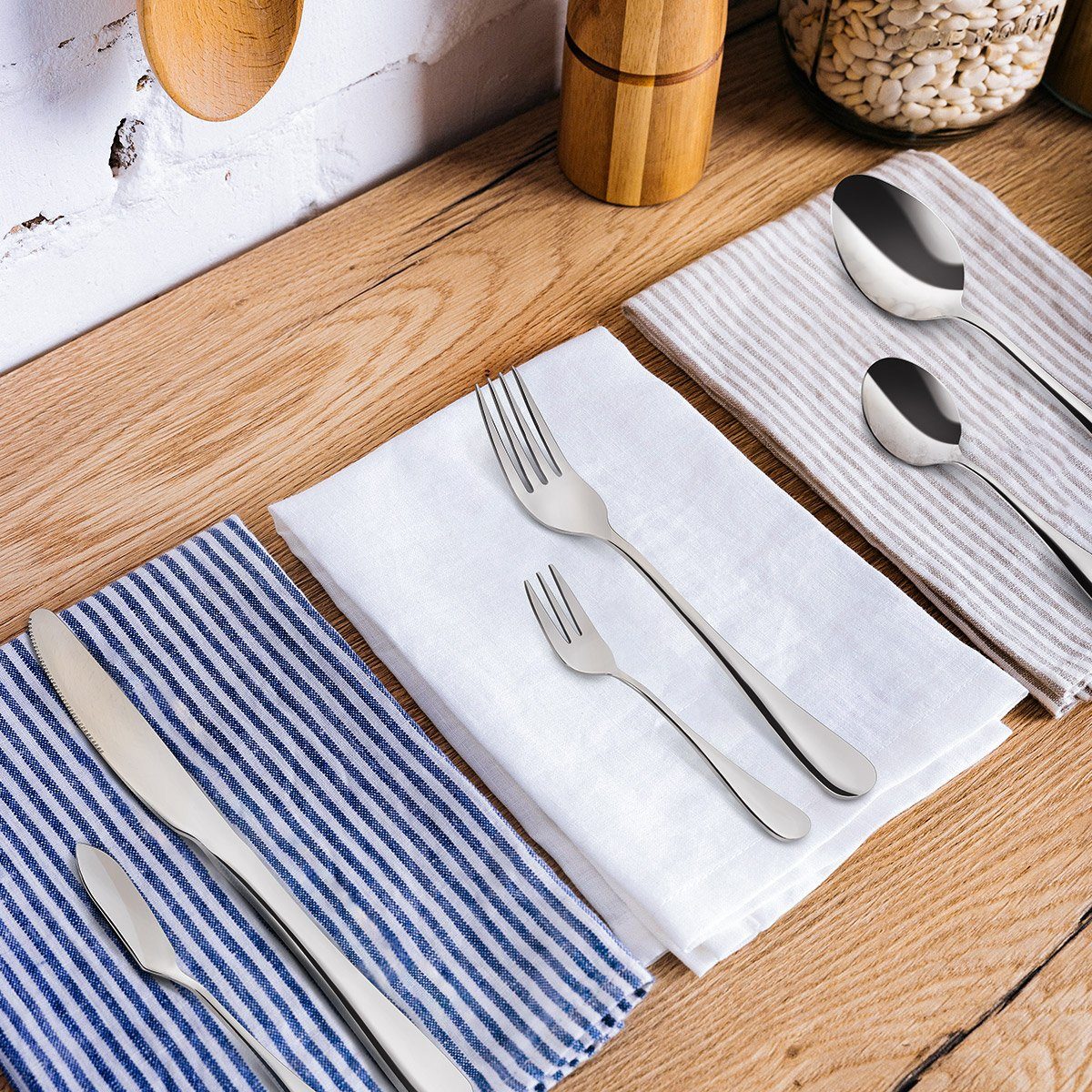 7Magic Besteck-Set, 72 teilig Spiegelpolierte Silber Besteckset