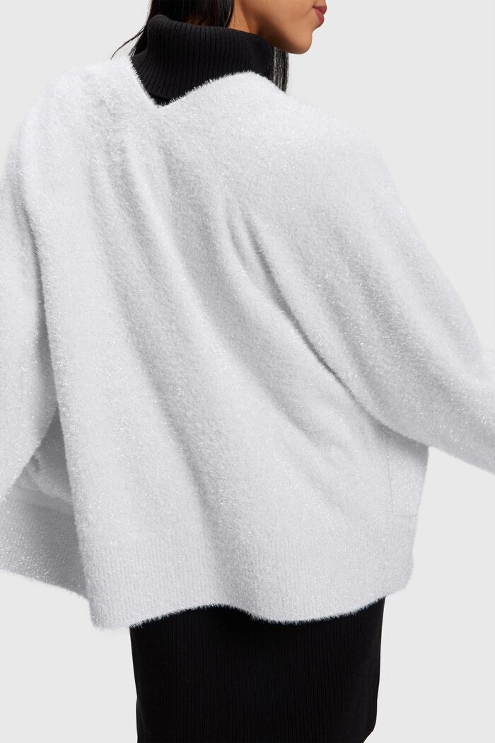 Flauschiger Oversize-Cardigan in Metallic-Optik