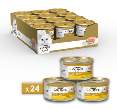 Gourmet Gold Mousse 24 x 85 g Nassfutter für Katzen