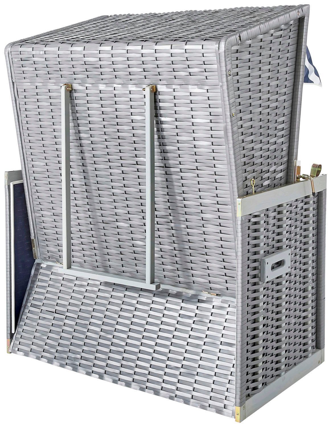 my Flair Strandkorb, BxTxH: 116x72x160 cm, Halblieger, 2-Sitzer, inkl. LED-Beleuchtung