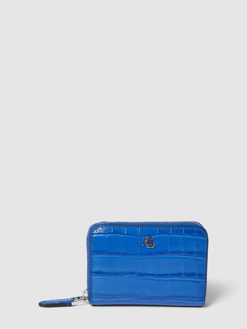 Portemonnaie aus Leder mit Schlangenmuster in royalblau