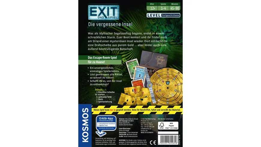 KOSMOS - EXIT - Das Spiel - Die vergessene Insel