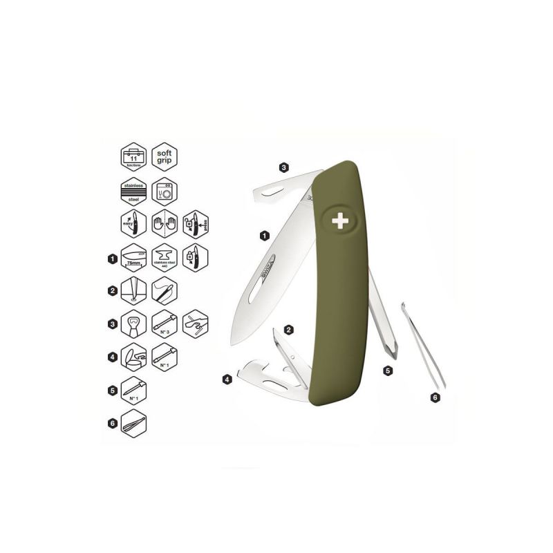 Swiza D04 Olive, Schweizer Taschenmesser made in Swiss